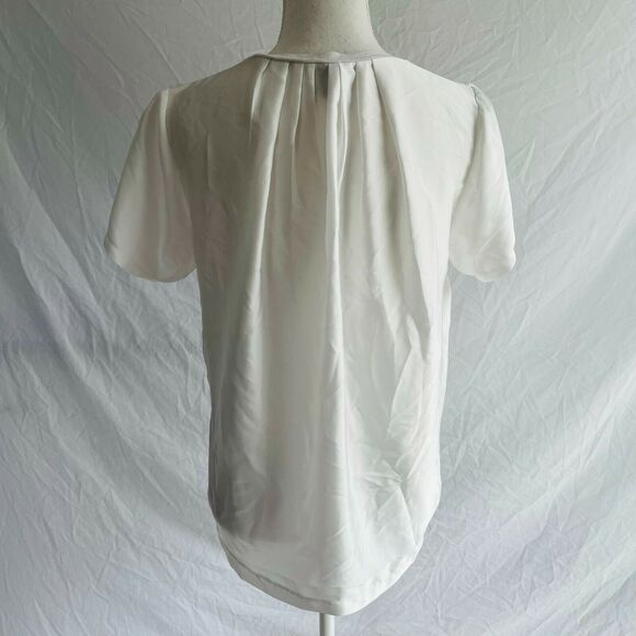 J.Crew Silky Knit White T Shirt Blouse Short Sleeve Oversize C2420 Size Small - Picture 6 of 11